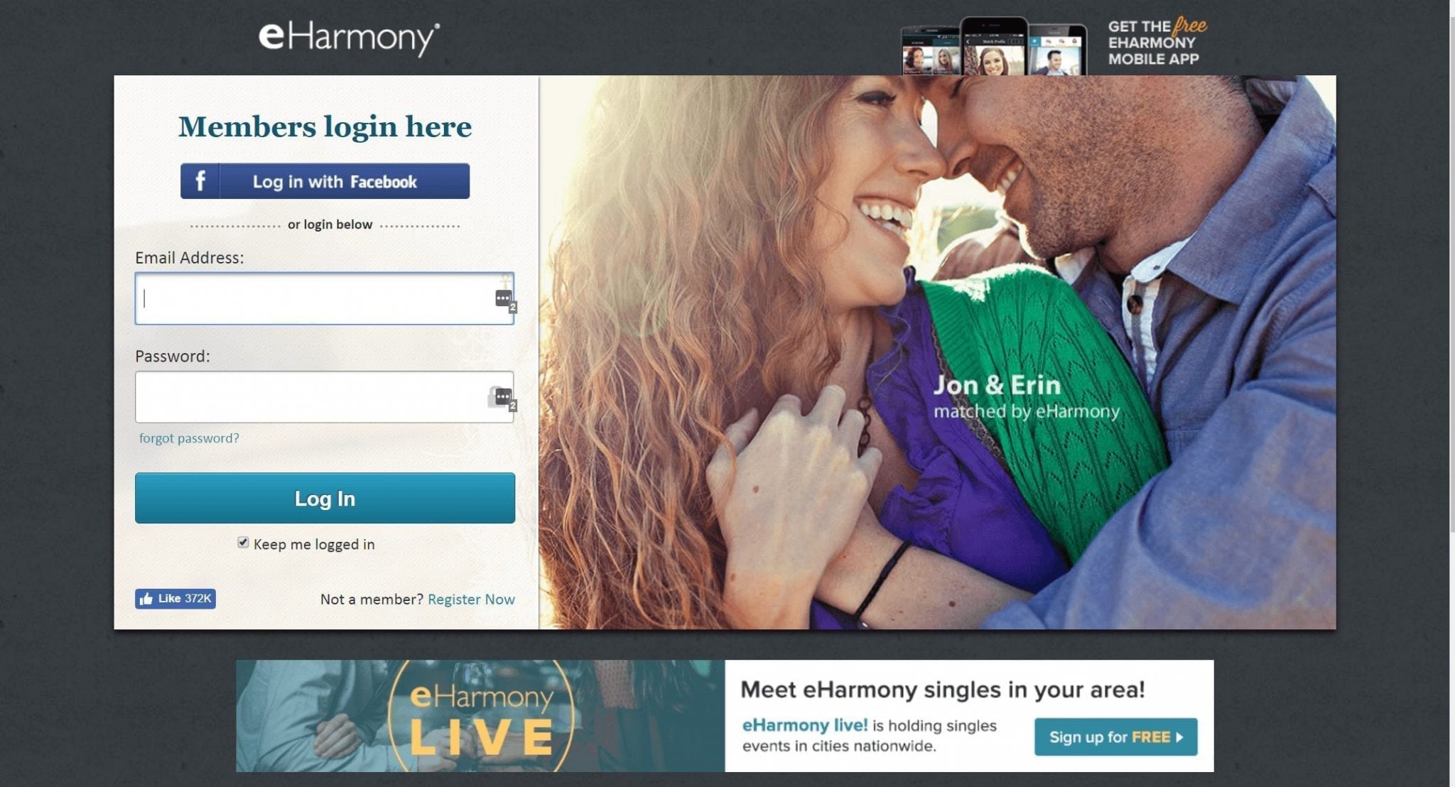 eHarmony Review Log In Page - Real Dating Site Reviews.